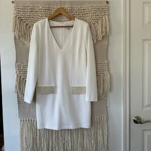 One33 Social Beaded White Mini Dress